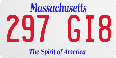 MA license plate 297GI8