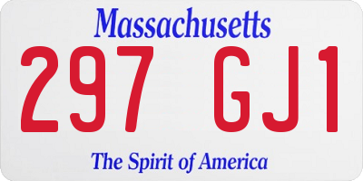 MA license plate 297GJ1