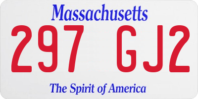 MA license plate 297GJ2