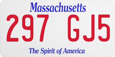 MA license plate 297GJ5