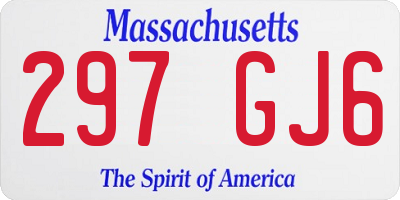 MA license plate 297GJ6