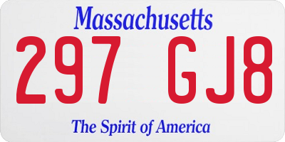 MA license plate 297GJ8