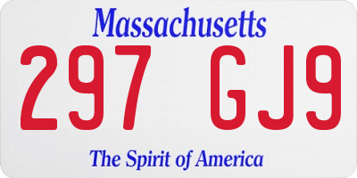 MA license plate 297GJ9