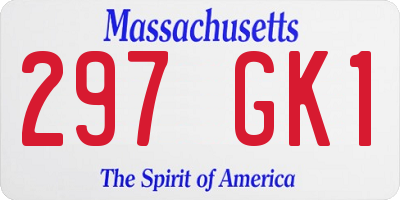 MA license plate 297GK1