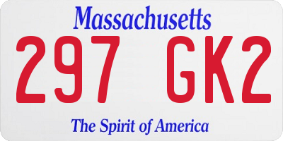 MA license plate 297GK2