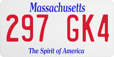 MA license plate 297GK4