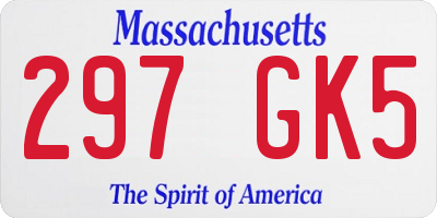 MA license plate 297GK5