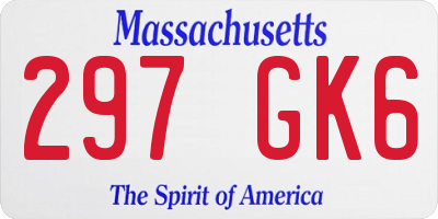 MA license plate 297GK6