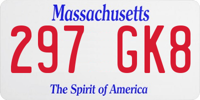 MA license plate 297GK8