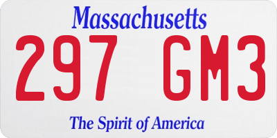 MA license plate 297GM3