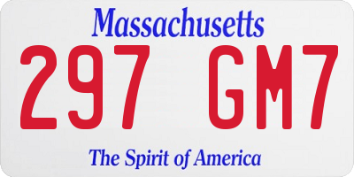 MA license plate 297GM7