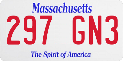 MA license plate 297GN3