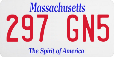 MA license plate 297GN5