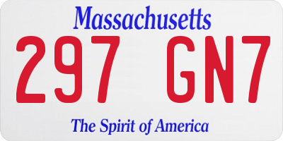 MA license plate 297GN7