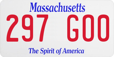 MA license plate 297GO0