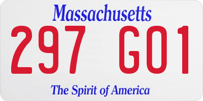 MA license plate 297GO1