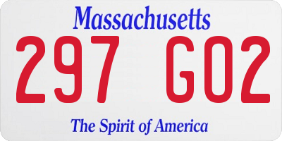MA license plate 297GO2