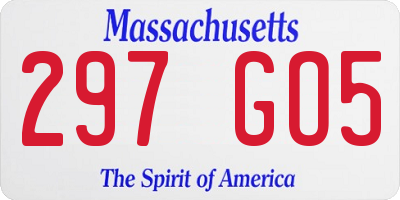 MA license plate 297GO5