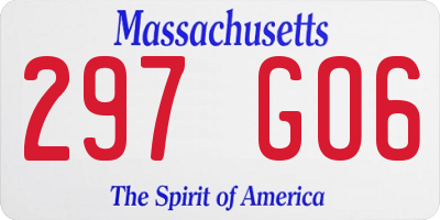 MA license plate 297GO6