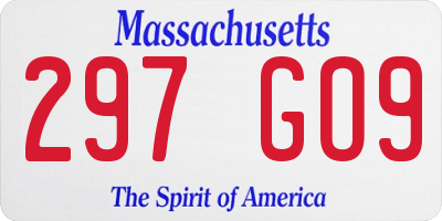 MA license plate 297GO9
