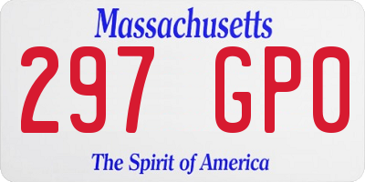 MA license plate 297GP0