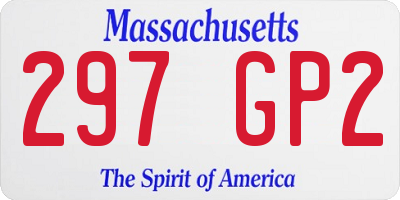 MA license plate 297GP2