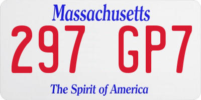 MA license plate 297GP7