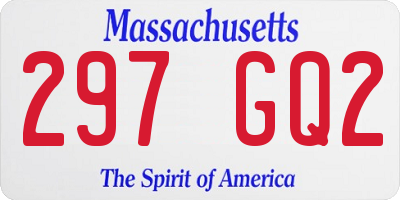 MA license plate 297GQ2