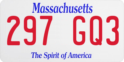 MA license plate 297GQ3