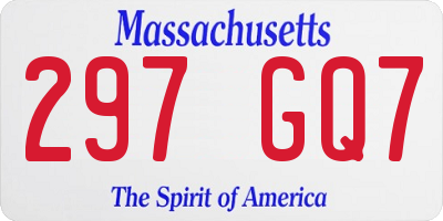 MA license plate 297GQ7