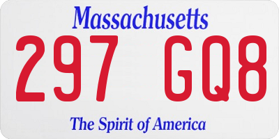 MA license plate 297GQ8