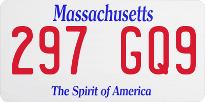 MA license plate 297GQ9