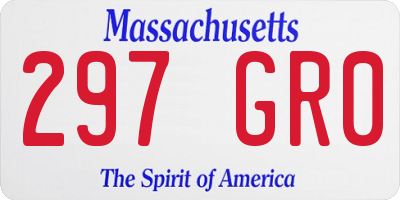 MA license plate 297GR0