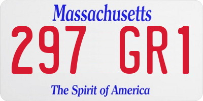 MA license plate 297GR1