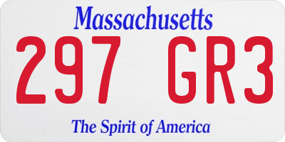 MA license plate 297GR3
