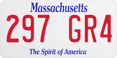 MA license plate 297GR4