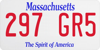MA license plate 297GR5