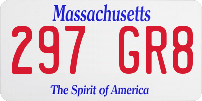 MA license plate 297GR8