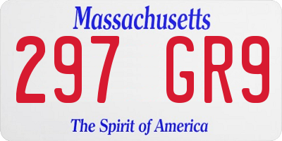 MA license plate 297GR9