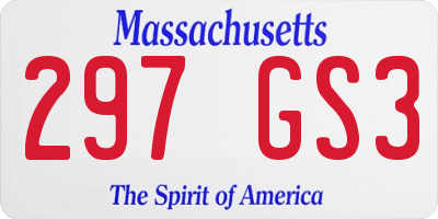 MA license plate 297GS3
