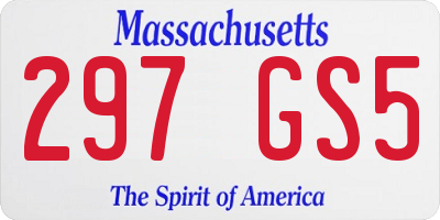 MA license plate 297GS5