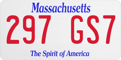 MA license plate 297GS7