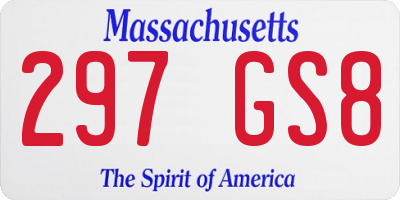 MA license plate 297GS8
