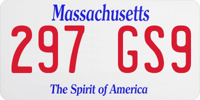 MA license plate 297GS9