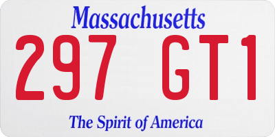 MA license plate 297GT1