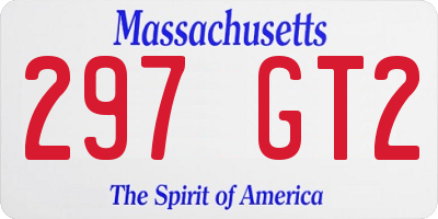 MA license plate 297GT2