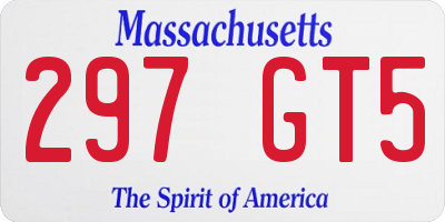 MA license plate 297GT5