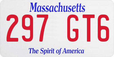 MA license plate 297GT6