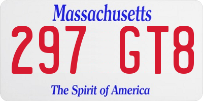 MA license plate 297GT8