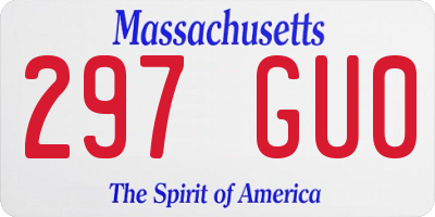 MA license plate 297GU0